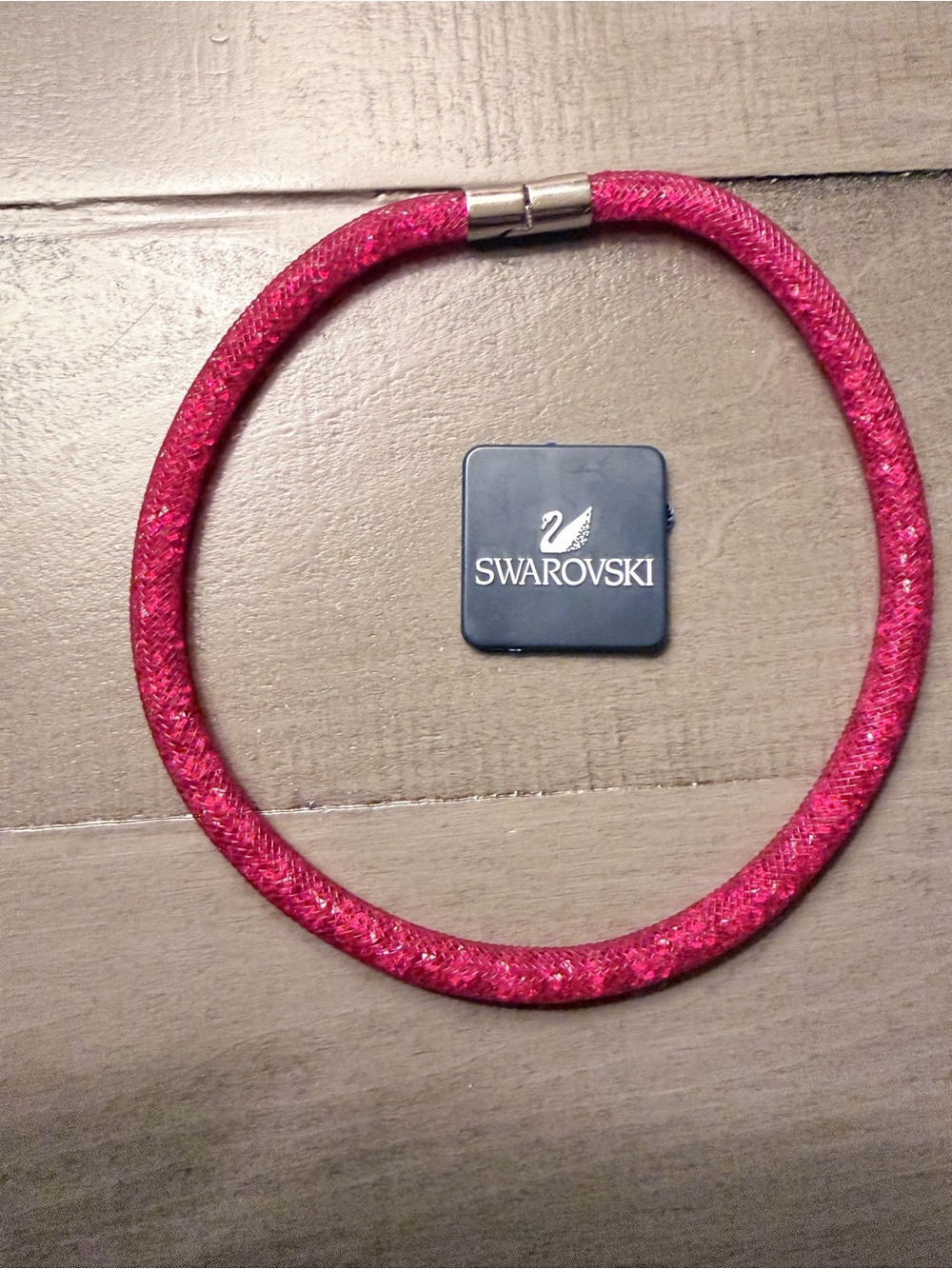 Swarovski red Crystal Mesh choker/bracelet with silver Magnetic Clasp